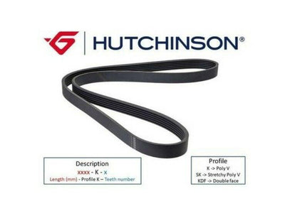 HUTCHINSON 7PK1570 Alternator Belt - Compatible with Renault Clio 4 (2012- Present) — Starting & Charging