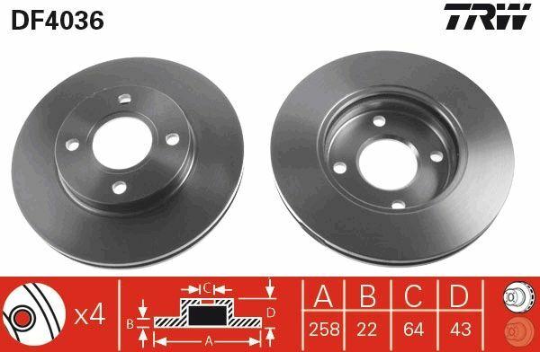 TRW Disc Brake Rotor - Fits 99-05 Ford Focus & 96 Fiesta — Brake Rotors & Drums