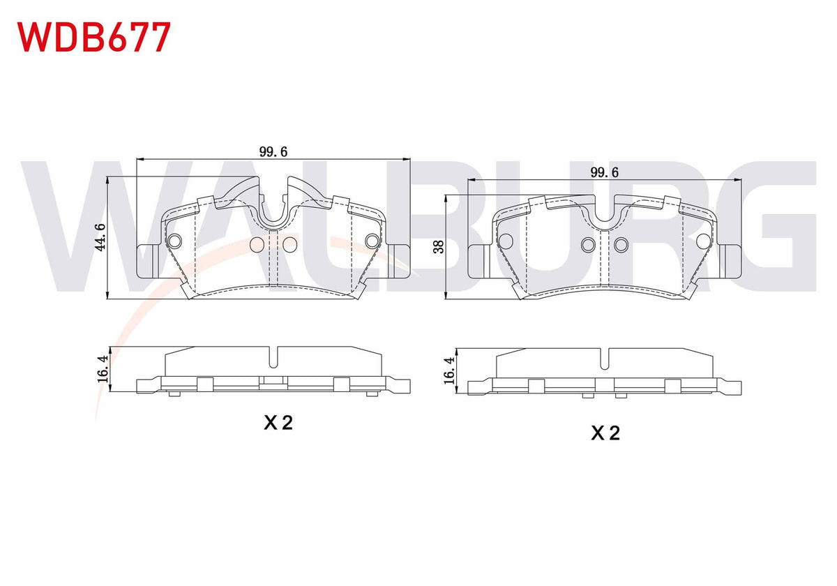 WALBURG WDB677 Brake Pad Rear Mini Cooper One (F56) 1.2 2013-/ Mini Cooper One (F56) 1.5 2013-/ Mini Cooper S (F — Brake Pads