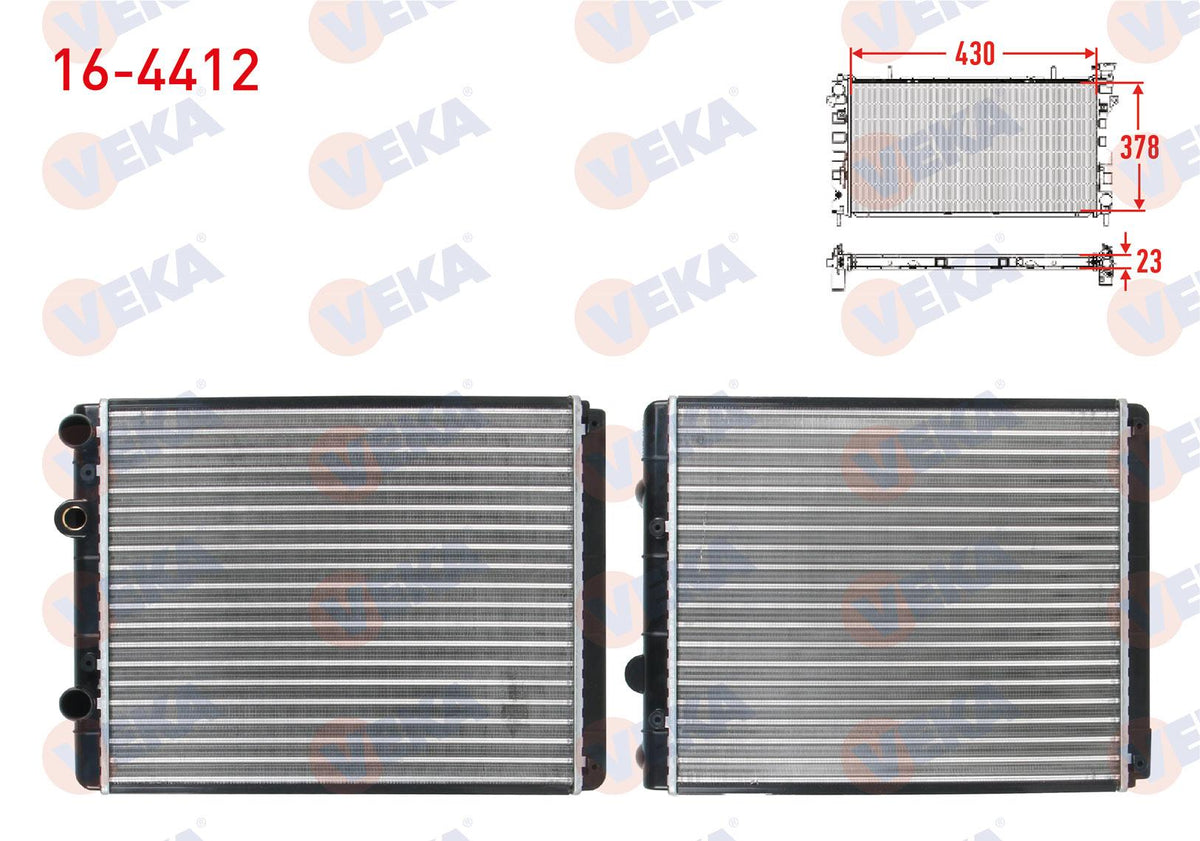 Veka 16-4412 Water Radiator Mechanical Volkswagen Polo (6N1) 1.0i Akp-AEE M-T 1994-1999 — Radiators & Fans