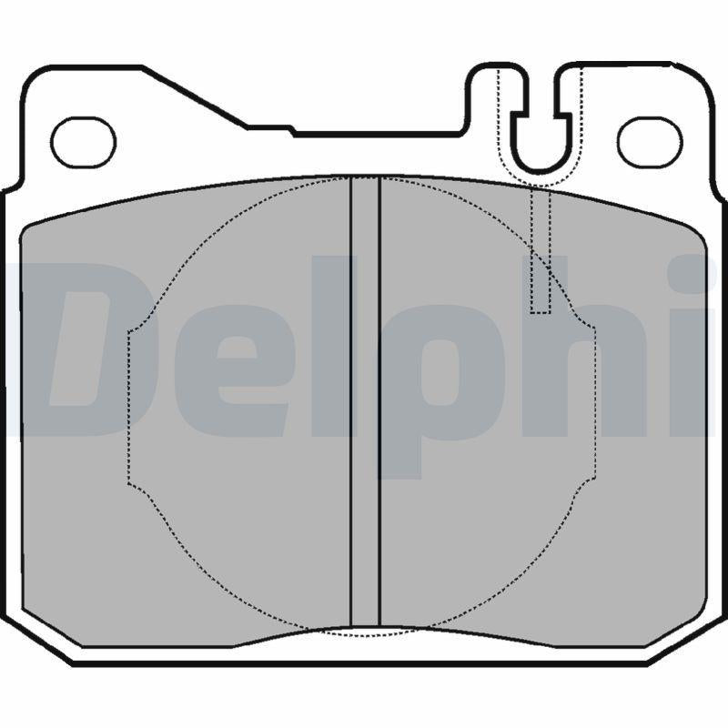 Delphi LP221 Front Brake Pads - Low-Metallic Material for Mercedes S Class W126