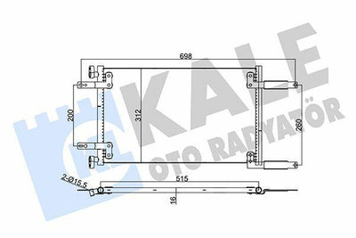 KALE AC Condenser 342850 - 01-Doblo 1.9D-1.6 — Condensers & Evaporators