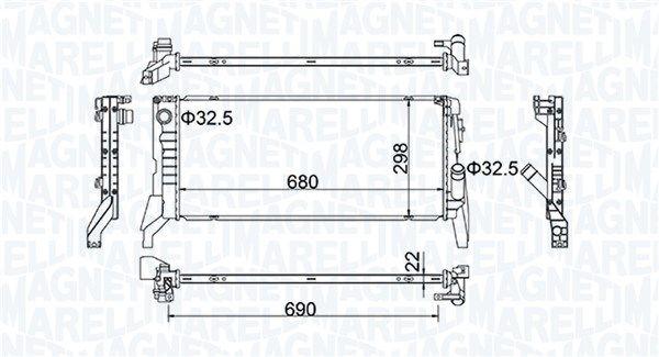 Magneti Marelli 350213202700 Water Radiator 2 F45-F46-X1 F49 Mini F54-F55-F57 B37-B47 14 — Radiators & Fans