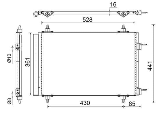 Mahle AC554000S A/C Condenser (105X760) Peugeot 3008 5008 (Eno:8Fc351307694) — Condensers & Evaporators