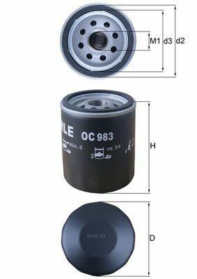MAHLE OC983 Oil Filter - Quality Filtration — Oil Filters