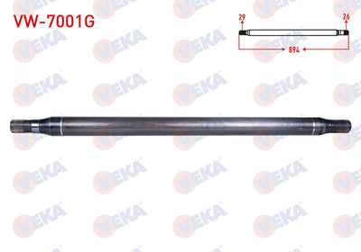 Veka VW-7001G Axle Shaft Rear Right Thin Reinforced 29X26 Length 894mm Volkswagen Crafter 30-35 (2 — Axles, CV Joints & Boots