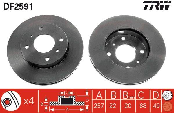 TRW DF2591 Brake Disc Front 200Sx (S13) 88-94 1.8 Turbo Almera II (N16) 00-06 1.5 dCi Primera (P10) 90 — Brake Rotors & Drums