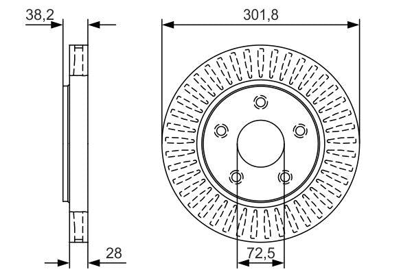 Bosch 0986479U45 Brake Disc Front Freemont/Journey 2.0/2.4/3.5 — Brake Rotors & Drums