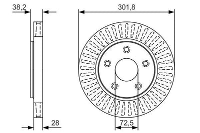 Bosch 0986479U45 Brake Disc Front Freemont/Journey 2.0/2.4/3.5 — Brake Rotors & Drums