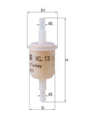 Mahle KL13OF Fuel Filter 126 127 132 Cinquecento Croma Duna Fiorino 1.1-2.0 — Fuel Delivery