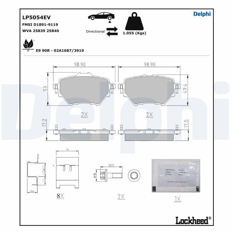 Delphi LP5054EV Brake Pad (Electric) — Brake Pads