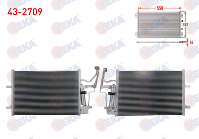 Veka 43-2709 A/C Condenser Mazda 3 (Bk12,Bk14) (Bl) 1.4i 2003-2009 — Condensers & Evaporators