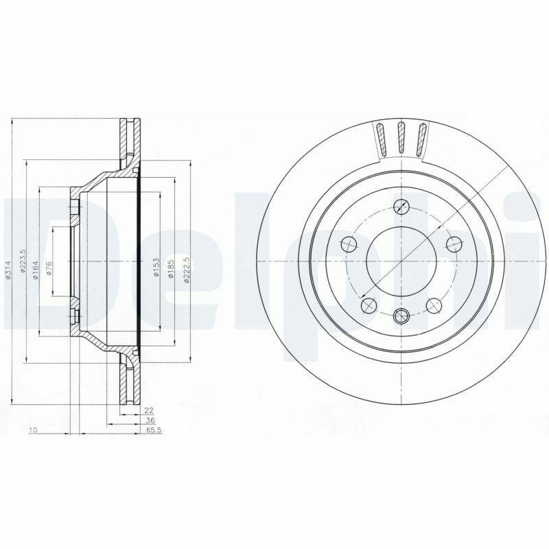 Delphi BG3894 Disc Brake - Premium Ventilated Design for T.Porter, T5, Touareg — Brake Rotors & Drums