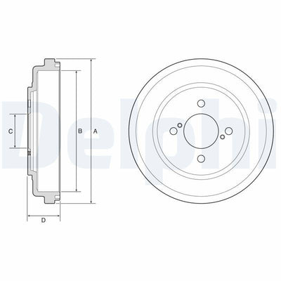 Delphi BF643 Brake Drum Rear Suzuki Swift 2017