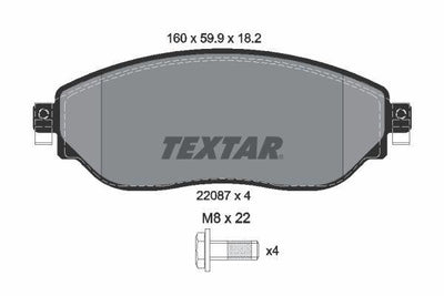 TEXTAR Brake Pads 2208701 - Front Set for Opel Vivaro B / Traffic III