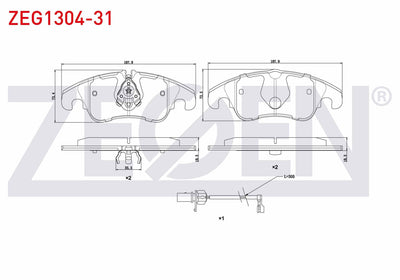 Zegen ZEG1304-31 Brake Pad Front with Connector A4 (8K2,B8) 2.0 TFSI 2007-2015 / 2.0 TDI 2007-2015 / A5 (8T3) 3. — Brake Pads