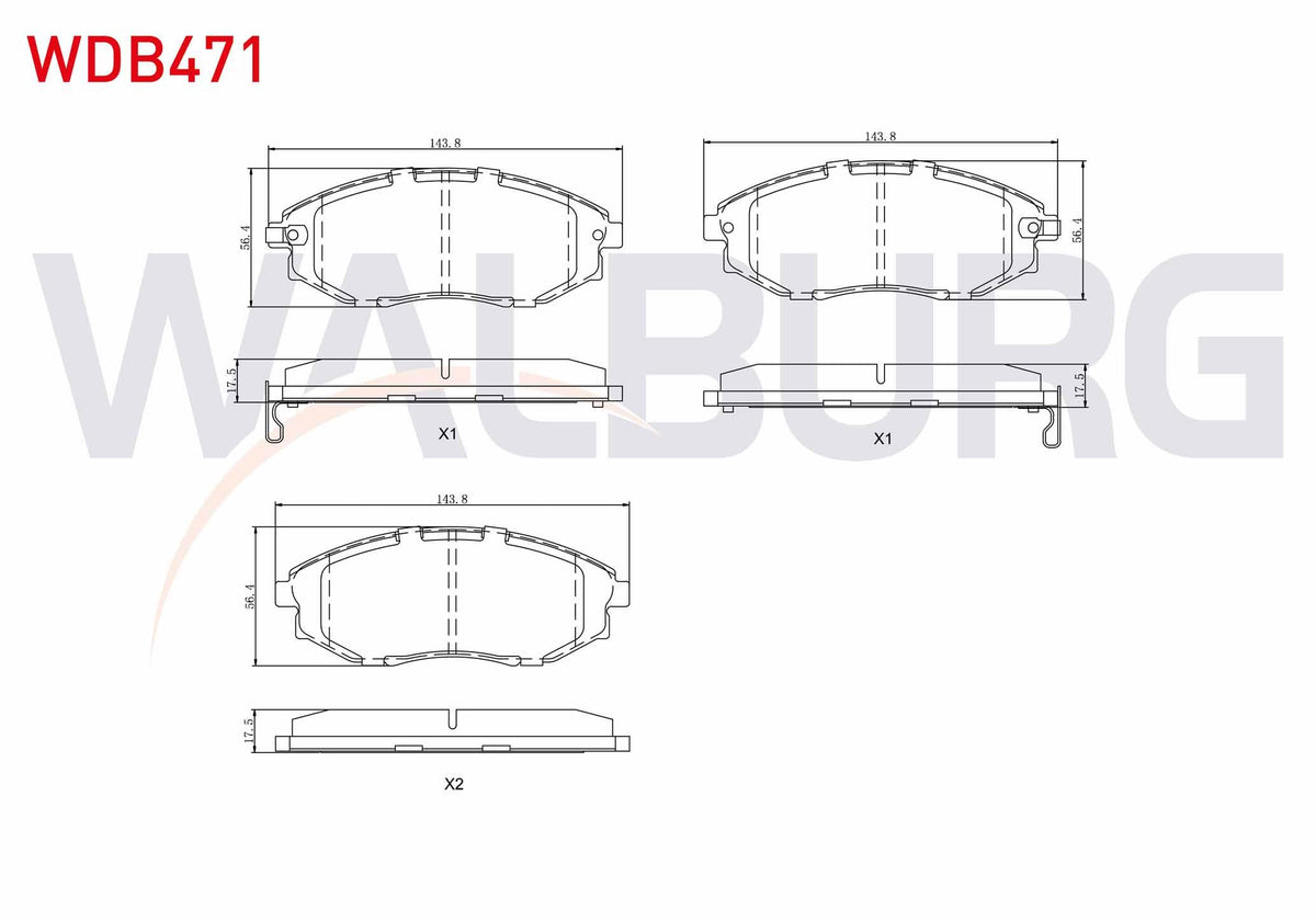 WALBURG WDB471 Brake Pad Front Chevrolet Epica (V250) 2.0 D 2007-2011 — Brake Pads