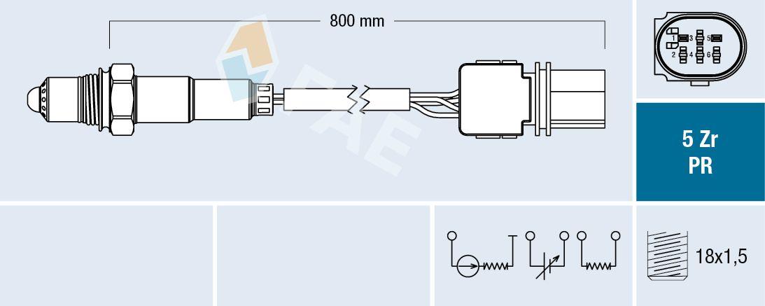 FAE 75052 Lambda Sensor Vag A1 A3 Go5-6 Jet3-4 Pas T5 05 — Oxygen & Air-Fuel