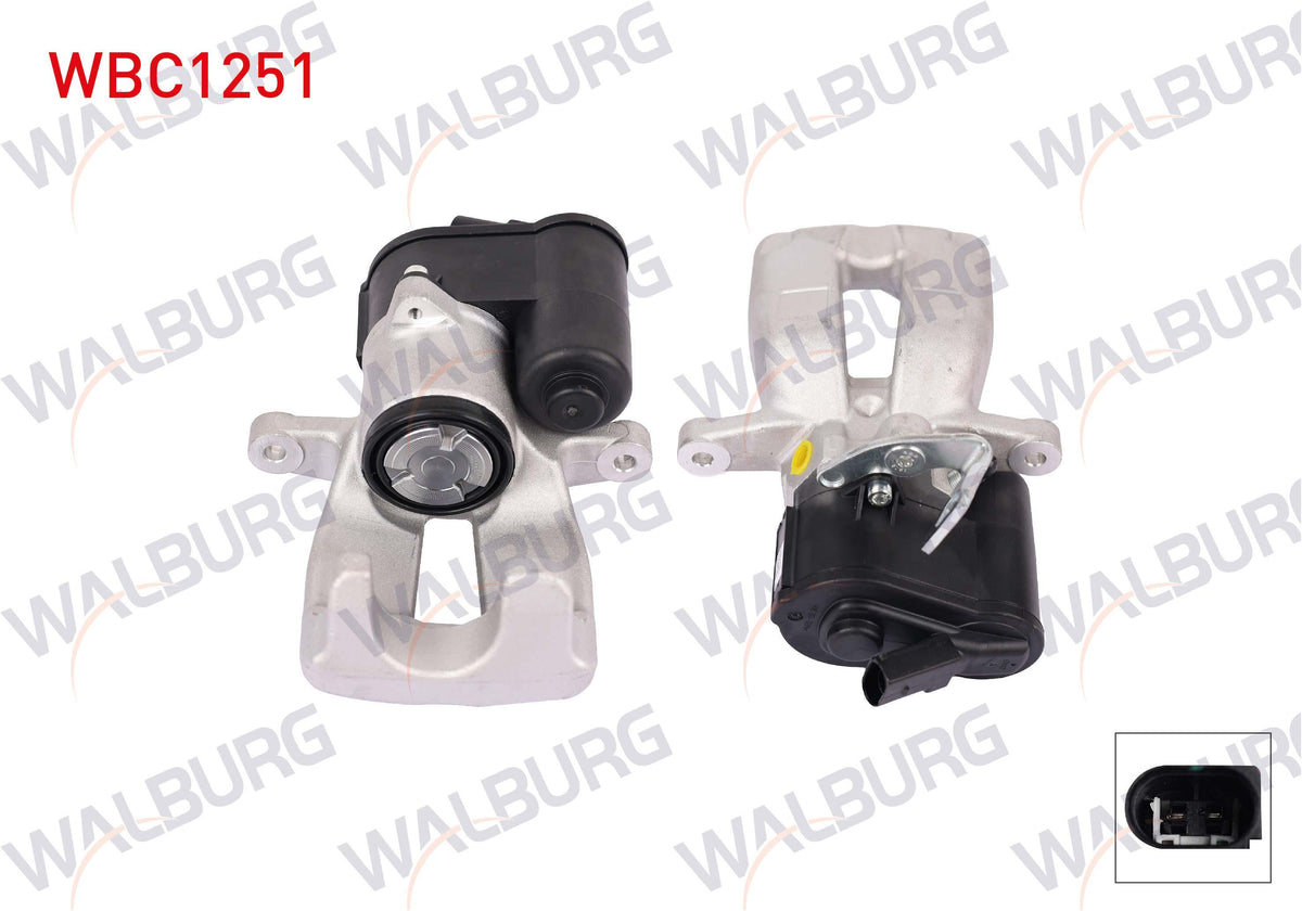 WALBURG WBC1251 Brake Caliper Electronic Right Rear Piston 41mm Disc 310mm VW CC 2011-2016 / Passat 2010-2015 | 1 Piece