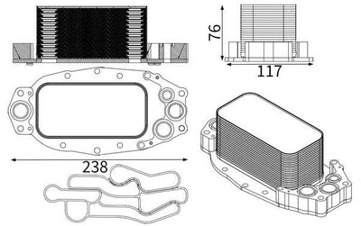 Mahle CLC253001S Oil Cooler R.Rover Sport / Disc.4 3.0 D Complete — Oil System