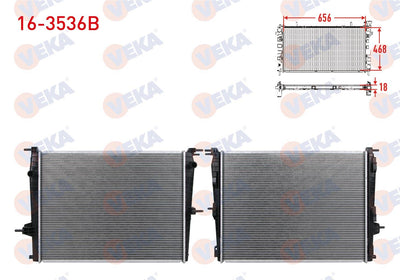 Veka 16-3536B Water Radiator Brazing Renault Fluence (L30) 1.6 16V M-T Ac + /-2009 — Radiators & Fans