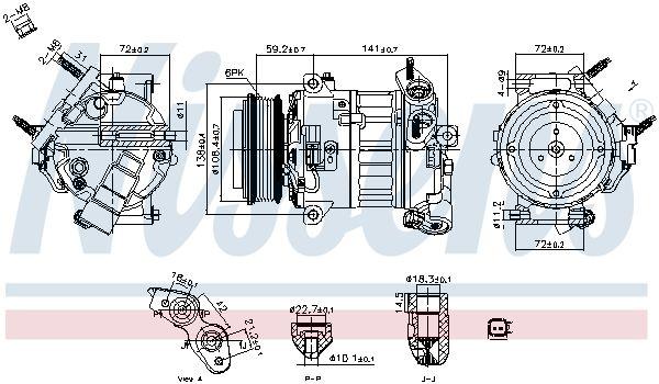 Nissens 890796 Ford Transit V363 2.0 Ecoblue 2014-18+ A/C Compressor Rear Wheel Drive