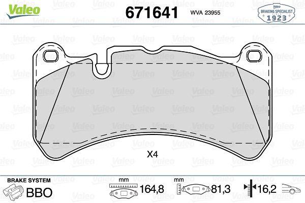 Valeo 671641 Brake Pad Front Mercedes Clk55 Amg 02-06 Clk63 Amg 06-10 Slk55 Amg 04-11 — Brake Pads