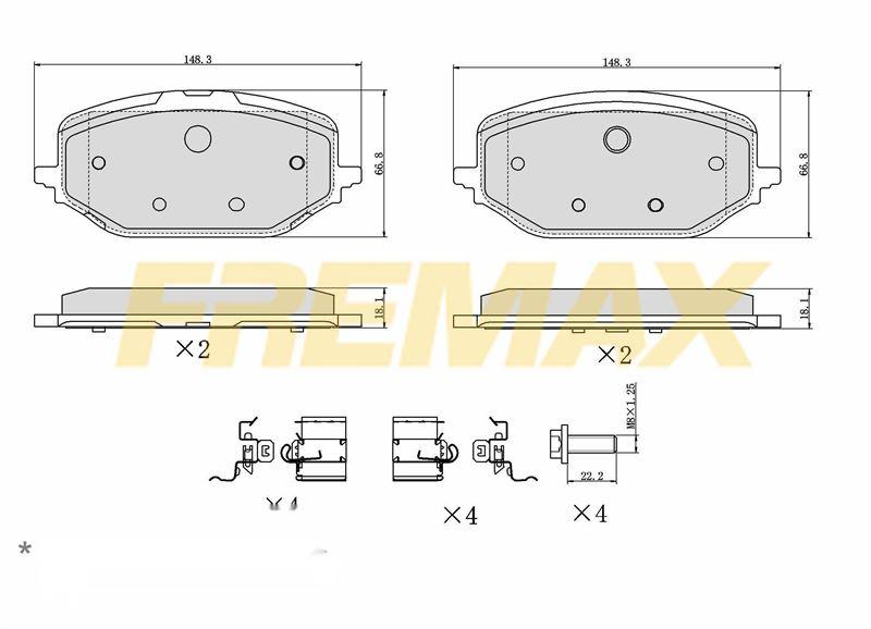 Fremax FBP-3424 Front Brake Pad Peugeot 308 III/3008/5008/C5 AirCross/Rifter/Berlingo-Doblo V Combo E — Brake Pads