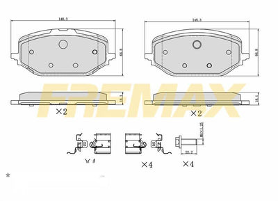 Fremax FBP-3424 Front Brake Pad Peugeot 308 III/3008/5008/C5 AirCross/Rifter/Berlingo-Doblo V Combo E — Brake Pads