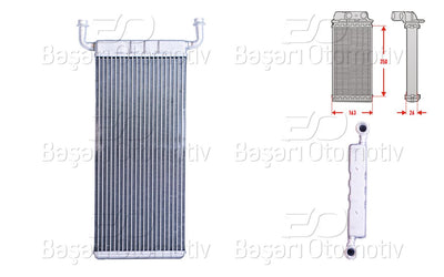 Wisco 1143006-00 Heater Core Brazing 350X163 mm VW Crafter 30-35 Bus 2.0 TDI 2.5 TDI Mercedes-Benz 2.0 TDI — Heater & Blower