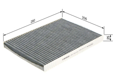 Bosch 1987432312 Cabin Air Filter Golf III IV Polo Passat Caddy II / A3 / Ibiza with Carbon — Air & Cabin Filters