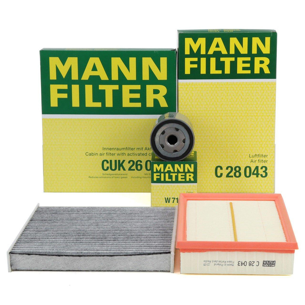 Mann Audi Q2 Filter Maintenance Kit - Oil, Air & Cabin Filters for Audi Q2 — Maintenance & Service Kits