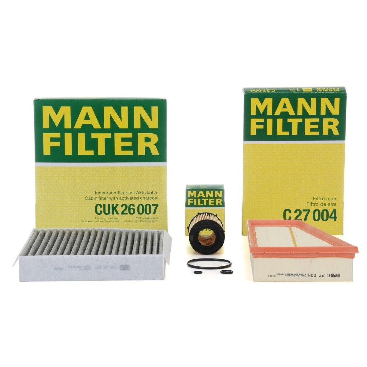 Mann Mercedes B180 Maintenance Filter Set - Oil, Air, and Cabin Filter Kit — Maintenance & Service Kits