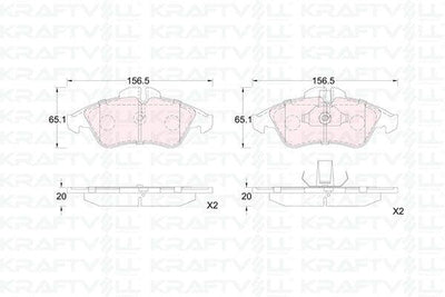 Kraftvoll 07010171 Brake Pad Front V-Class 638 / 2 97 > 03 Vito 638 97 > 03 Sprinter 97 > 06 Lt 28 / 35 96 > 06 — Brake Pads