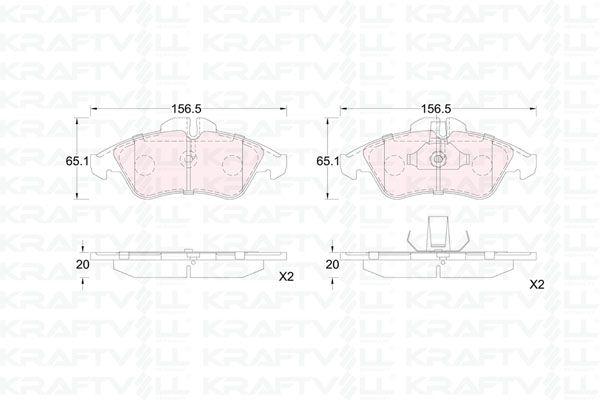 Kraftvoll 07010171 Brake Pad Front V-Class 638 / 2 97 > 03 Vito 638 97 > 03 Sprinter 97 > 06 Lt 28 / 35 96 > 06 — Brake Pads