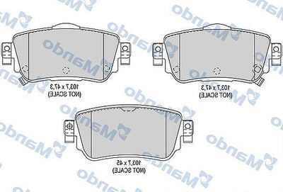 Mando MBF015290 Brake Pad Rear Qashqai-X-Trail-Kadjar 2013/2015> — Brake Pads