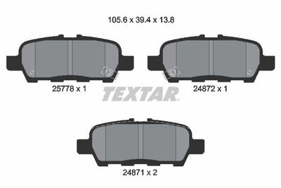 Textar 2577801 Brake Pad Set Juke (F15) Pulsar (C13) Grand Vitara (JT) 2.0/2.4/1.9 DDiS 09-15 BM 10- — Brake Pads