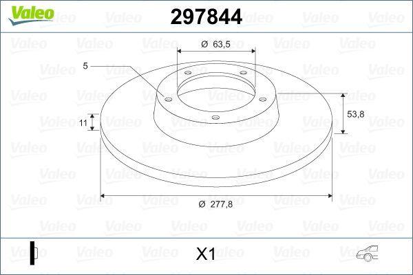VALEO 297844 Rear Brake Disks - 2 Pack for Connect 1.8Di-TDCI — Brake Rotors & Drums