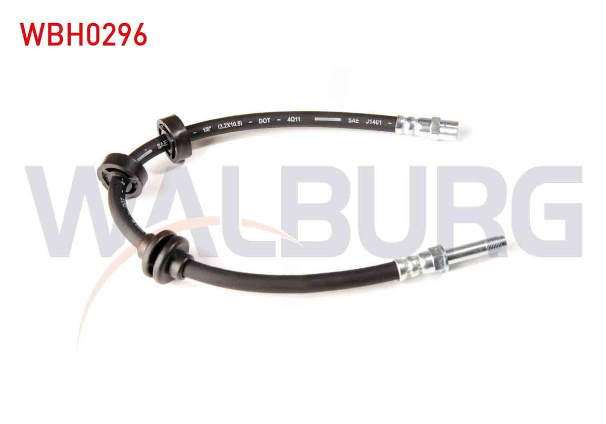 WALBURG WBH0296 Brake Hose Front Left-Right 435mm Seat Ibiza II (6K1) 1993-2002 / Volkswagen Caddy II (9K9 — Brake Hydraulics