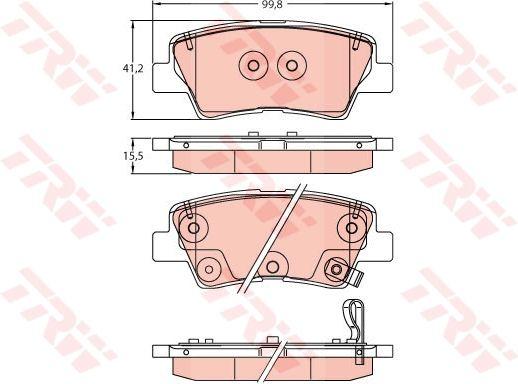 TRW GDB2242 Brake Pad Front Kia Stonic 1.0TGDI 17- — Brake Pads