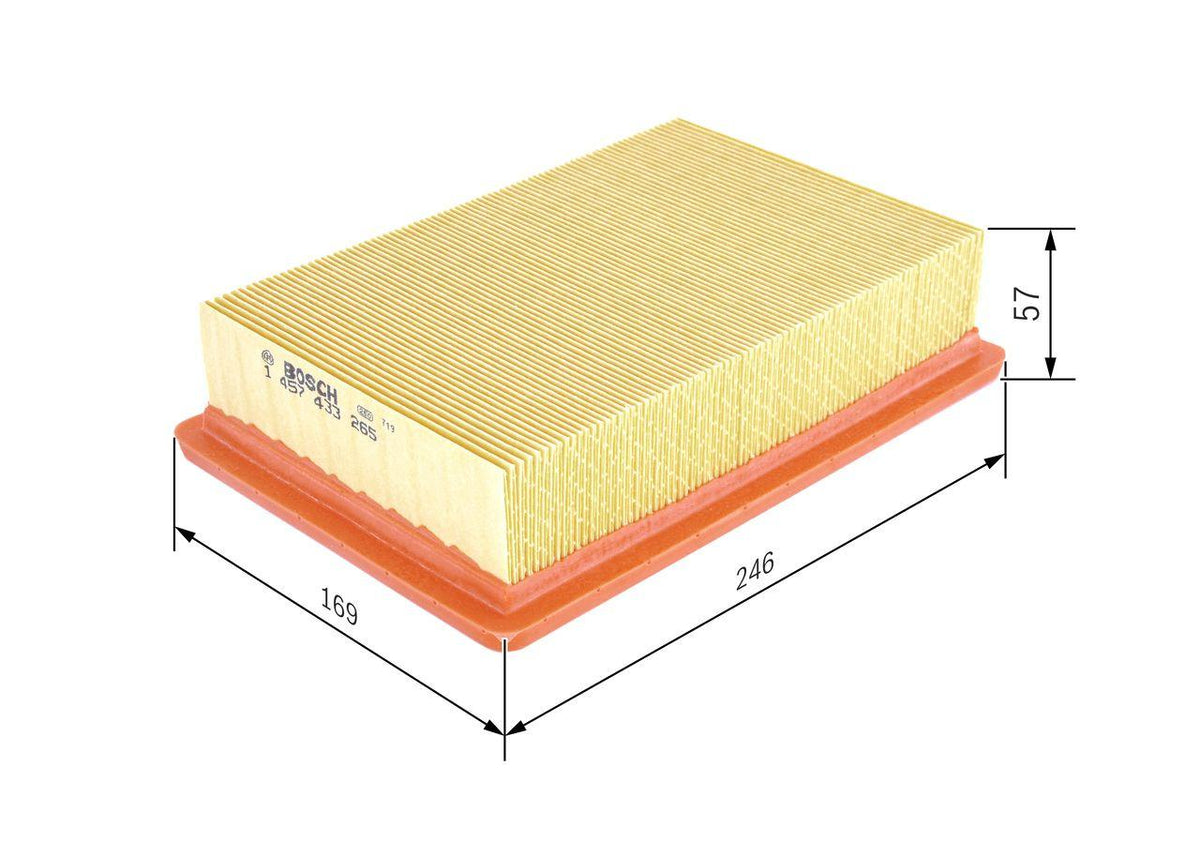 Bosch 1457433265 Air Filter Fiat Bravo-Brava-Marea 1.4-1.6-2.0 / Alfa 145-146 — Air & Cabin Filters