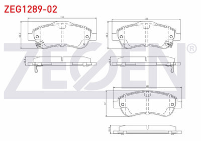 Zegen ZEG1289-02 Brake Pad Front with Wear Indicator Honda Cr-V III 2.0 I-Vtec 2006-2012 / Cr-V III 2.2i CTDi 20 — Brake Pads