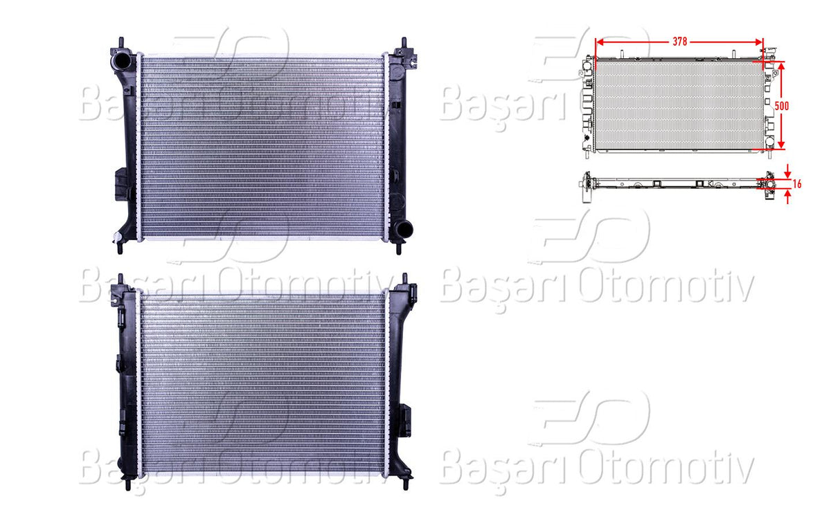 Wisco 3113581-00 Water Radiator Brazing Mt 378X500x16 mm Hyundai i20 1.4. 1.6 08 > — Radiators & Fans