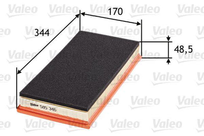Valeo 585346 Air Filter Volvo (S40-V40) (98-04) (Turbo) — Air & Cabin Filters