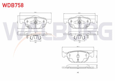 WALBURG WDB758 Brake Pad with Wear Indicator Front Honda Civic X (Fc) 1.5 Rs 2016 — Brake Pads
