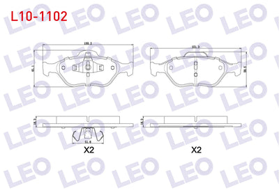 LEO L10-1102 Brake Pad Front Ford Fiesta V 1.4 TDCi 2001-2008 / 1.6 TDCi 2001-2008 / 1.25i 2001-2008 / 1.4i 16V — Brake Pads