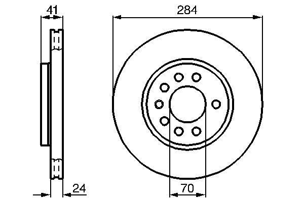 Bosch 0986478717 Brake Disc Front Air 284 mm (Opel Vectra A 2.0T 2.5 V6 92-95) | Set of 2
