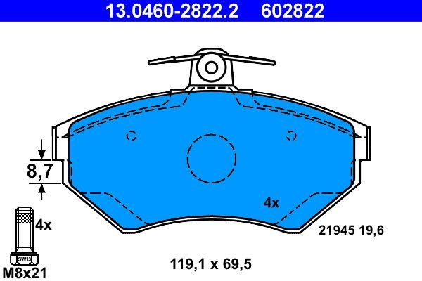 ATE 13.0460-2822.2 Brake Pad — Brake Pads
