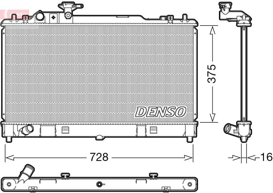 Denso DRM44033 Su Radiator Mazda 6 Gasoline 02-07