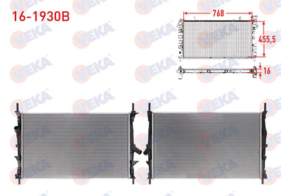 Veka 16-1930B Ford Transit-Custom Water Radiator — Radiators & Fans